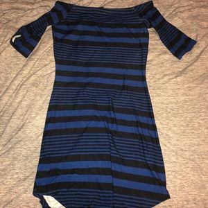 Striped mini bodycon dress